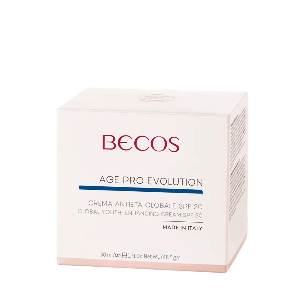 BECOS Антивозрастной крем глобального действия с SPF 20-GLOBAL YOUTH-ENHANCING CREAM SPF20 ,50 мл
