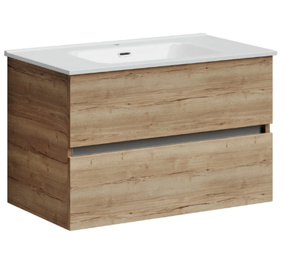 Тумба подвесная SANCOS Urban 890х450х550, c двумя ящиками оснащенными доводчиками, дуб галифакс натуральный , арт. UR90EG