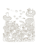 Cat's autumn picnic. Coloring Book