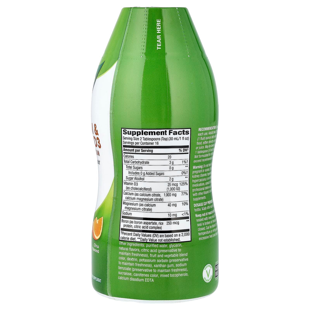 Nature's Way, кальций, витамин D3 и магний, цитрус, 480 мл (16 жидк. унций)