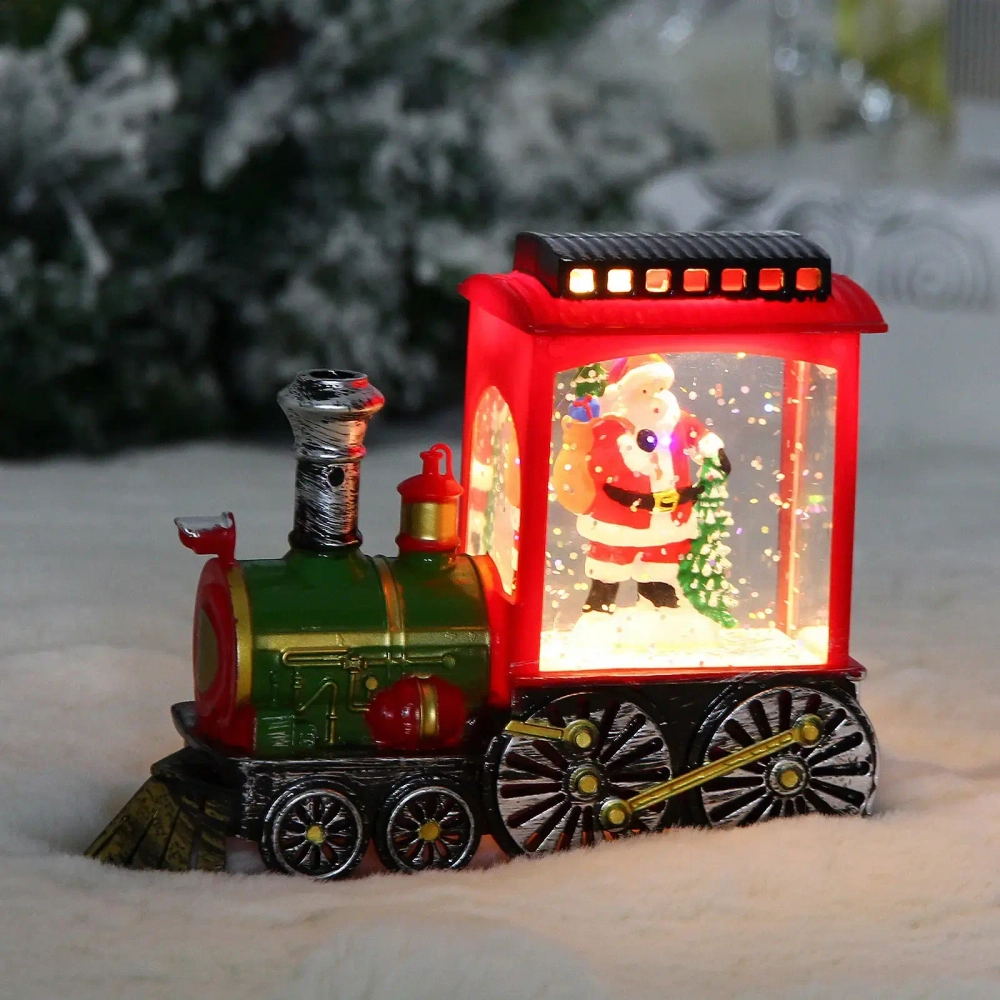 Сувенир с подсветкой «Волшебный паравозик - Дед Мороз» 5*13.3*11 см