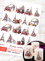 Трансфер переводной - декаль для свечей и гипса география, культура 001