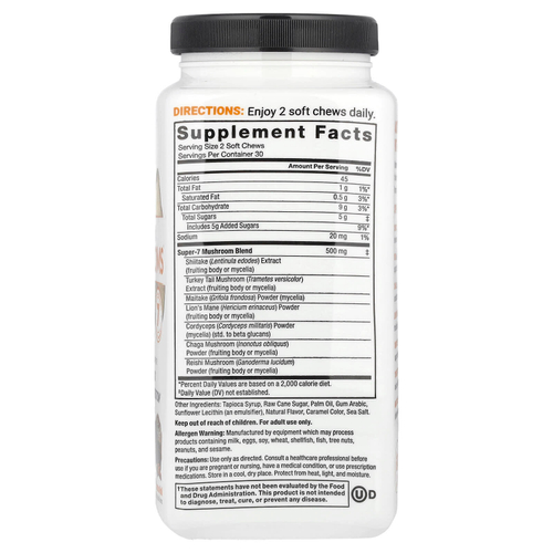 Force Factor, Modern Mushrooms®, булочка с корицей, 60 жевательных таблеток