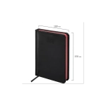 Ежедневник датированный 2026, МАЛЫЙ ФОРМАТ 100х150 мм, А6, BRAUBERG "Rainbow", под кожу, черный, 117257