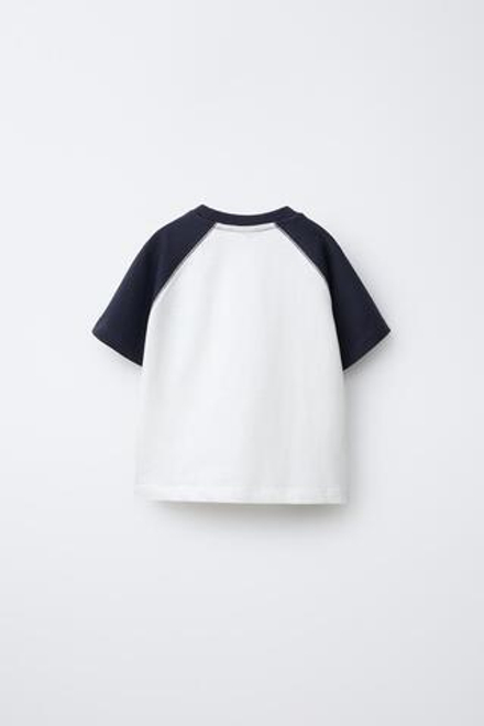 ZARA ФУТБОЛКА С РУКАВАМИ РЕГЛАН, СИНИЙ