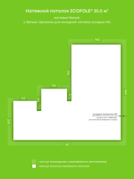Натяжные потолки 11.7 м2, 5.5 м2, 11.6 м2, 35 м2