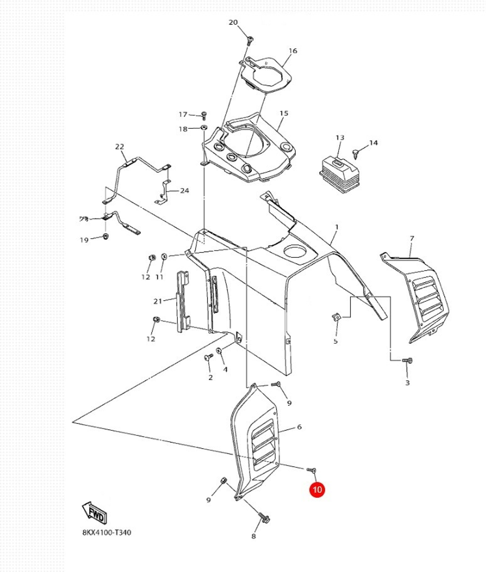 Винт для снегохода Yamaha 9870704016