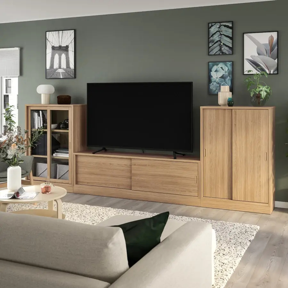 Комбинация для хранения  - TONSTAD  IKEA/ ТОНСТАД ИКЕА, 120х342 см, светло-коричневый