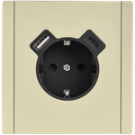 FORTE&PIANO Розетка 1-местная с заземлением с защитными шторками винтовое крепление 16А USB A+C 18Вт FP847M металл серый сланец IEK