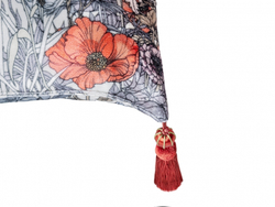 Подушка декоративная 45х45 Mollen Маки бархатная жемчужно-белая