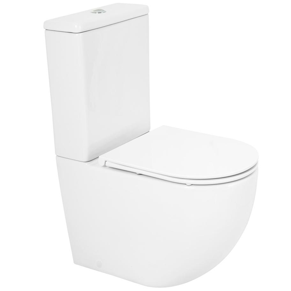 Унитаз-компакт CEZARES STYLUS безободковый CZR-152-CPR с бачком CZR-151-T и крышкой CZR-870-SC