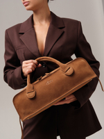 Замшевая сумка багет DBR 31157 св.коричневый