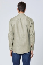 Рубашка муж. AERONAUTICA 1239 шалфей лён
