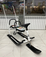 Снегокат 505 высокий SNOWKAT TWINS BABY PUSH для двоих, с 2 склад спинк. П-обр толкат. Совы карнавал