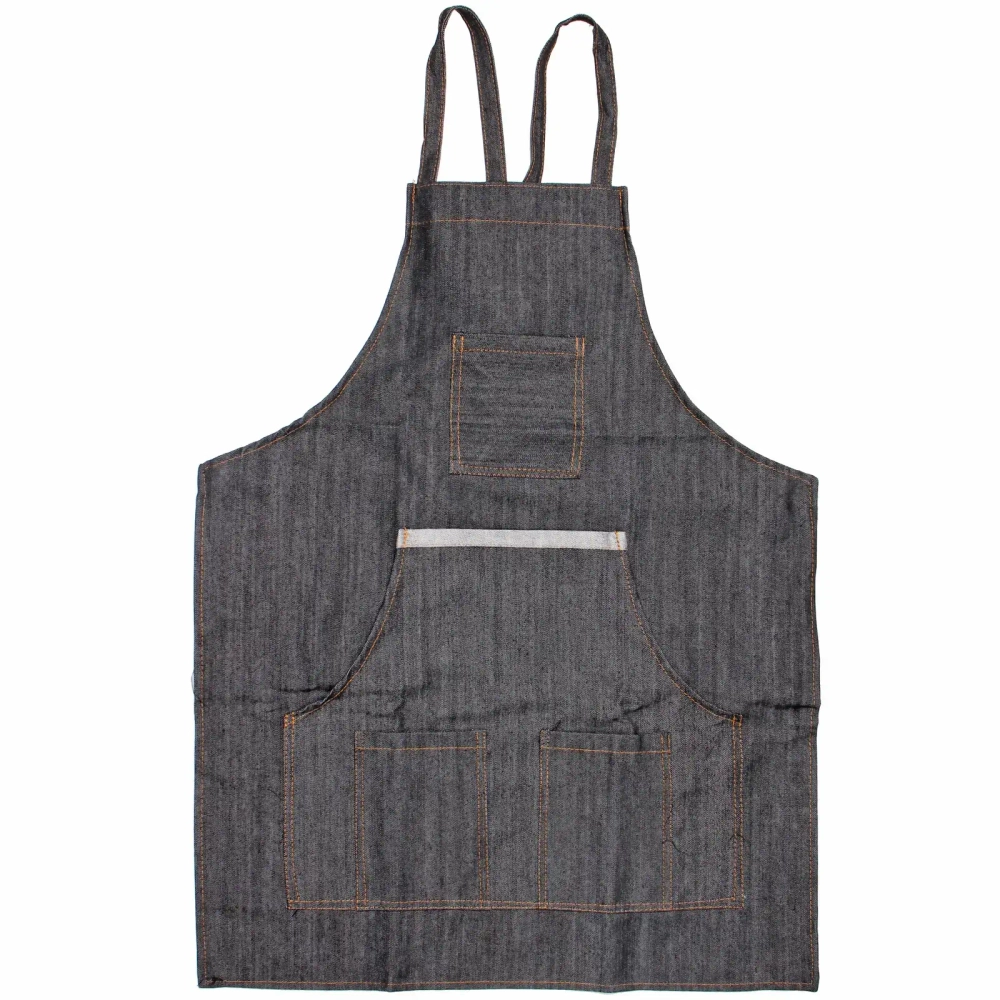 Фартук универсальный рабочий «MASTER», три кармана, цвет черный, 82,5*63,5см (ткань джинса)