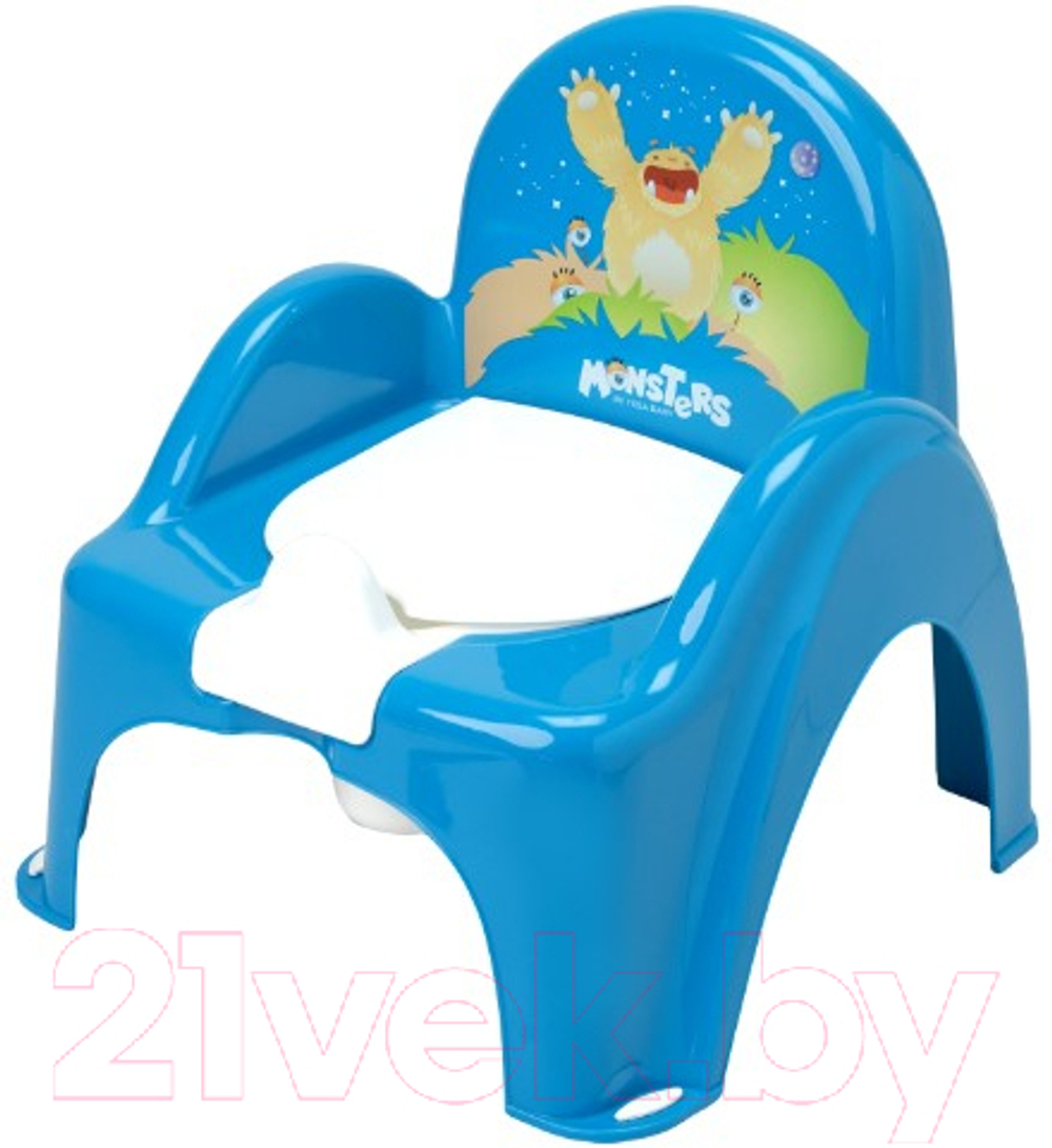 Горшок Стульчик музыкальный "Монстры" голубой
