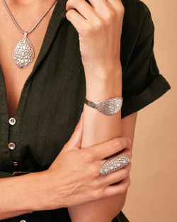 Кольцо ORI TAO, Tortuga, разъемное, текстурированный металл, OT24.1-19-40313 (серебристый)