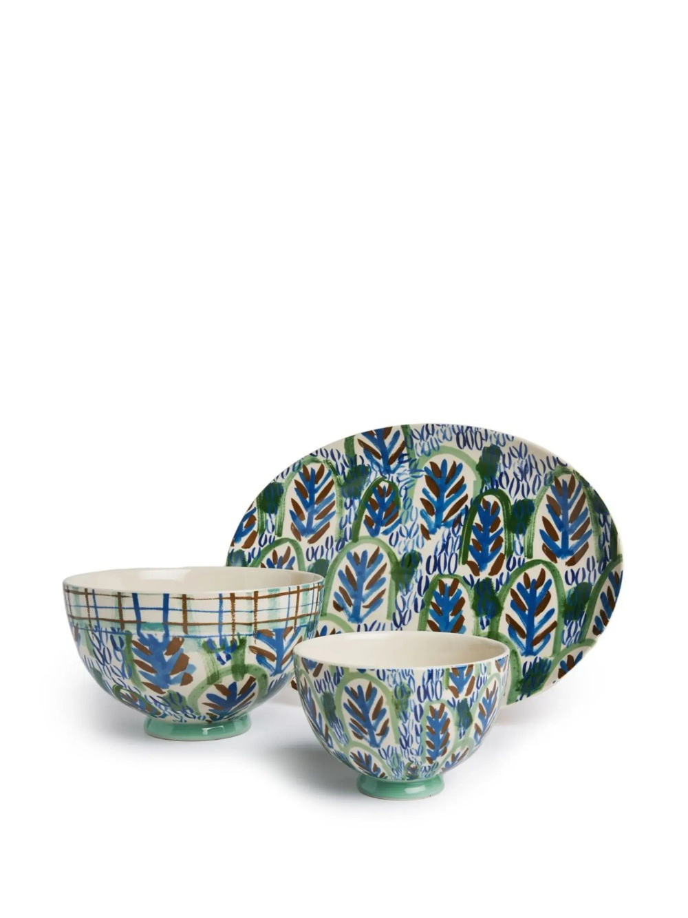 Блюдо овальное Japanese Kimonos Blue/Green, 40 х 29 см