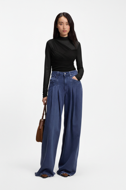 BOSS Водолазка из сетчатой ткани с драпировкой