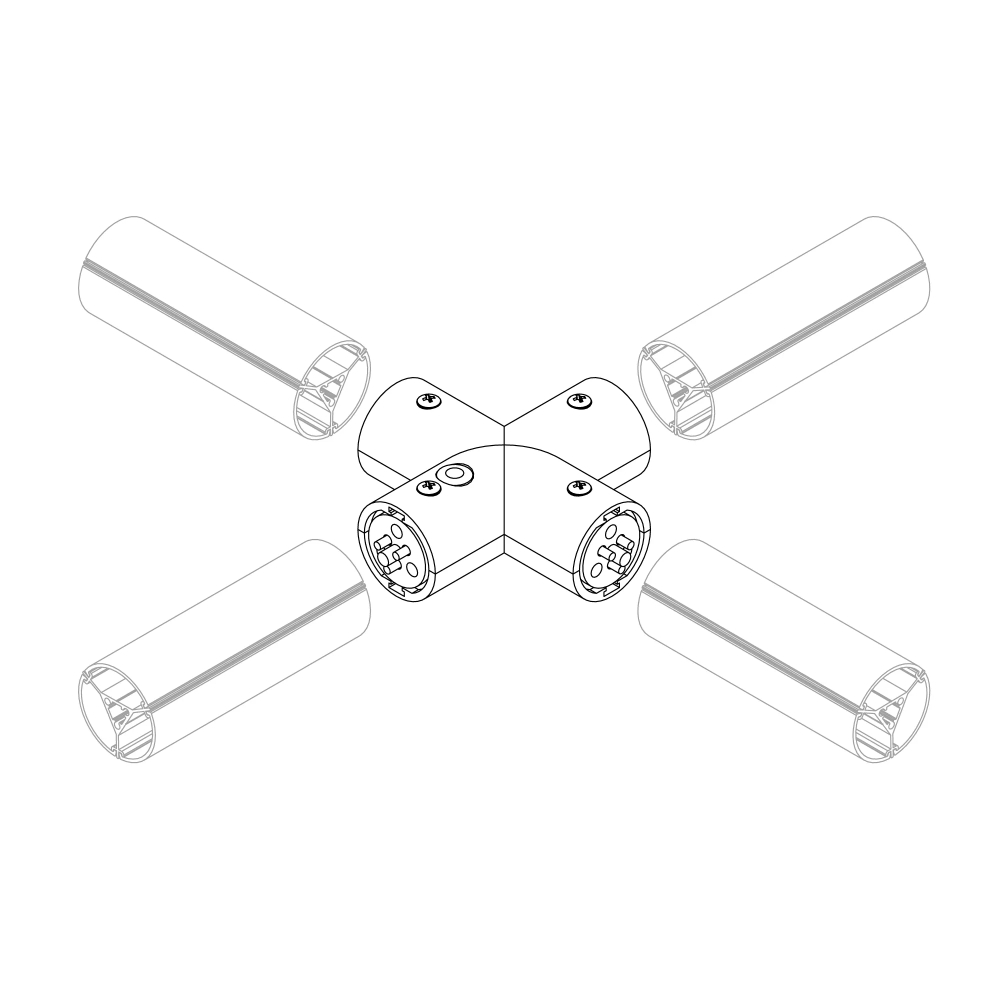 Соединитель профиля ROUND-D36-360-X90 (Arlight, Алюминий) 050544