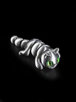 Мини котёнок игрушка антистресс, 10 см., 3D печать, светлый металлик