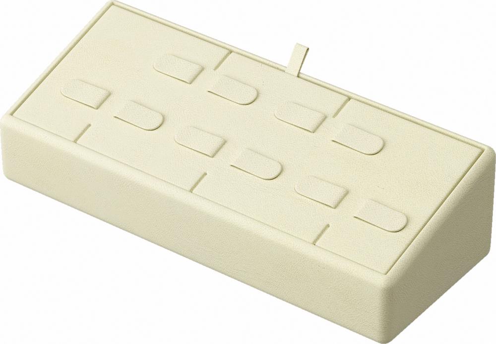 Подставка для 5 пар серег/кубик наклонный/выним.вкладыш/10 язычков/5 прорезей/петелька/карман