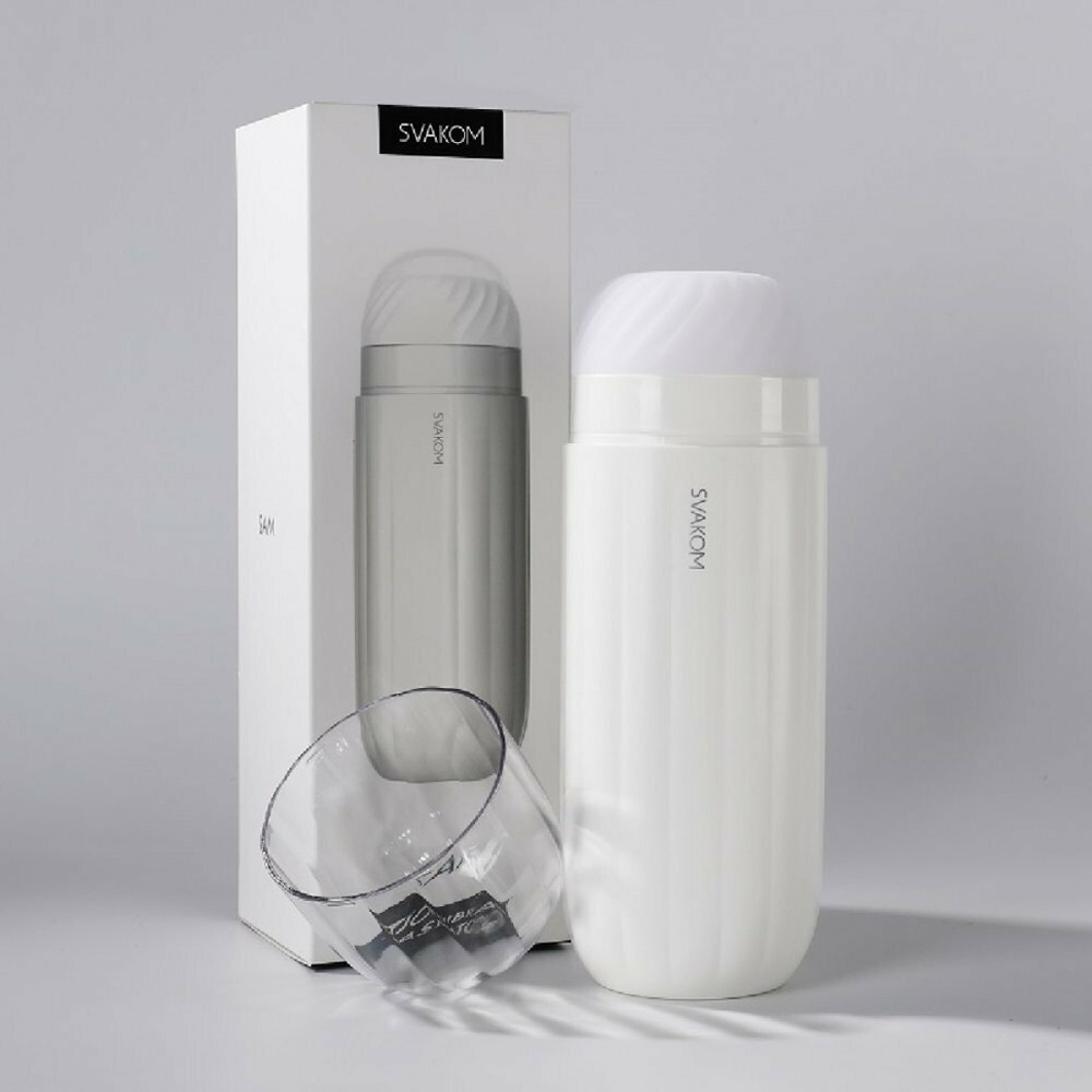 Мастурбатор Автоматический Sam White белый 23,5 см