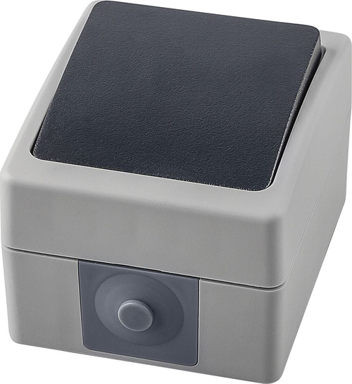 Выключатель 1-кл серый STEKKER Велена 10А 250В IP54