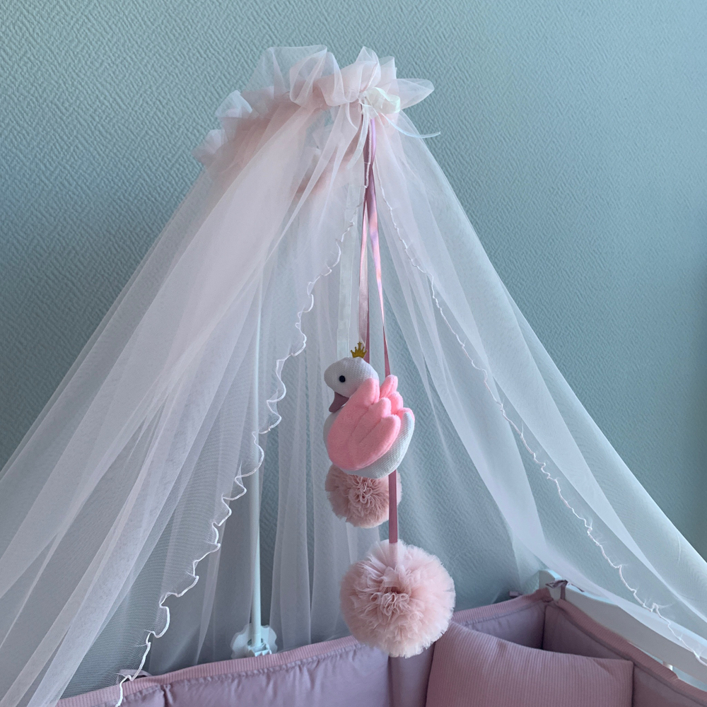 Комплект в кроватку "ЛАПШУЛЯ-ЭКСТРА" Розовый (8 предм.,с балдахином) ш4240  (Балу)