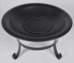 Чаша для костра с черным порошковым покрытием, кочерга в комплекте. Толщина казана 5мм