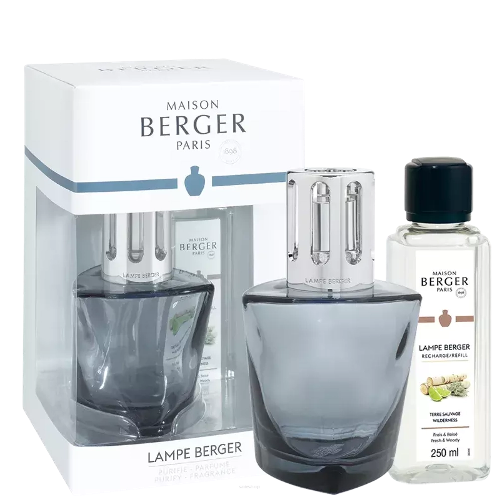 Maison Berger Paris - Набор ароматических ламп Terra black + масло Wild Land 250мл / артикул   4784  / GTIN 3127290047847