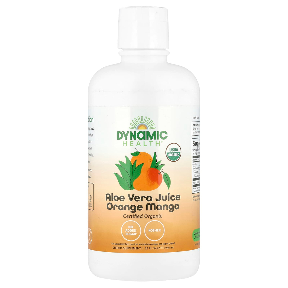 Dynamic Health, Органическое алоэ вера, апельсин и манго, 32 жидких унции (946 мл)