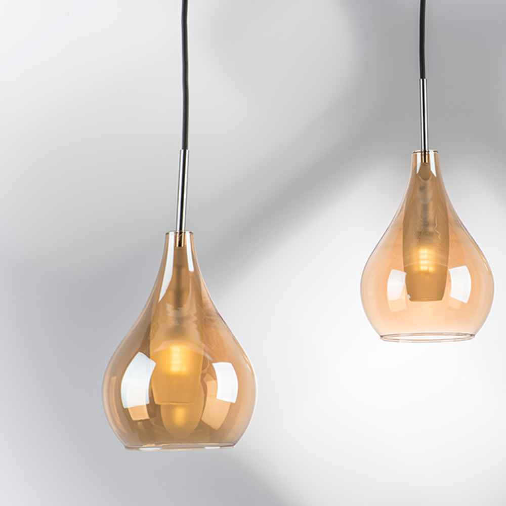 803033 Подвес PENTOLA 1х25W G9 ХРОМ/ЯНТАРЬ