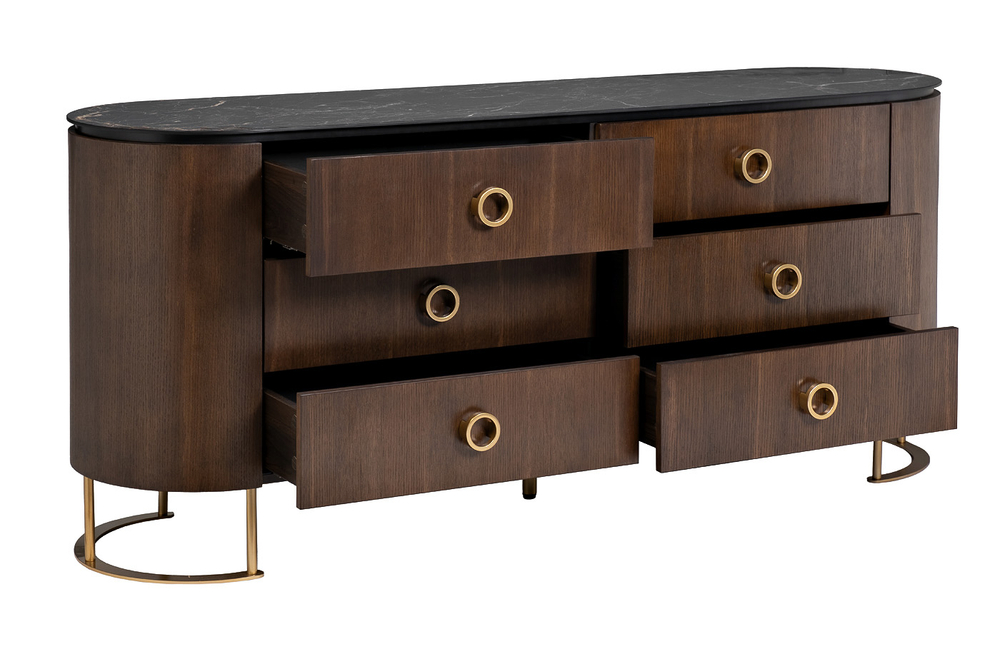 Комод Garda Decor коричневый 165*44,5*71 см