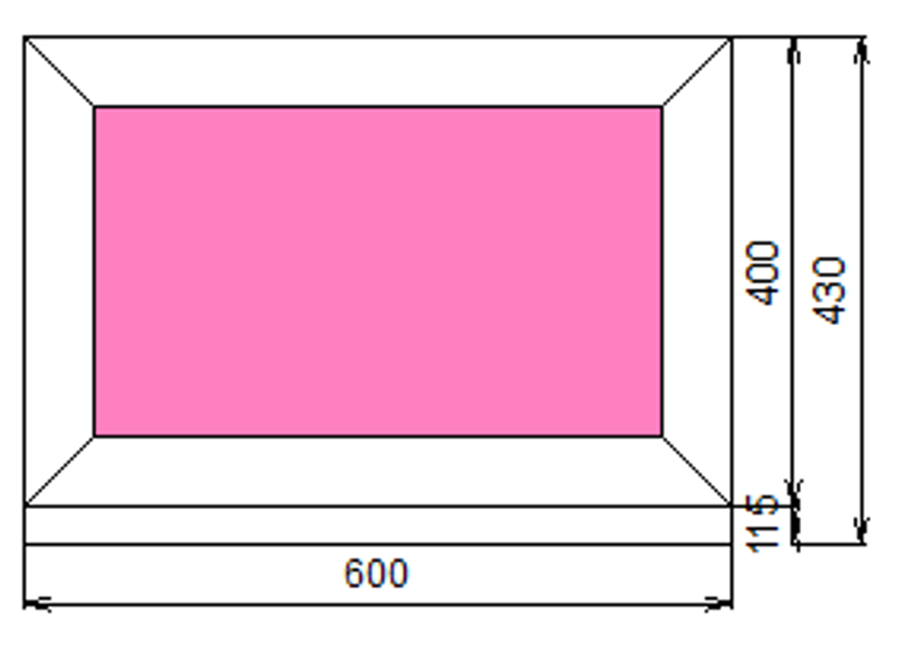 Пластиковое окно 400 х 600 ТермА Эко с глухой створкой