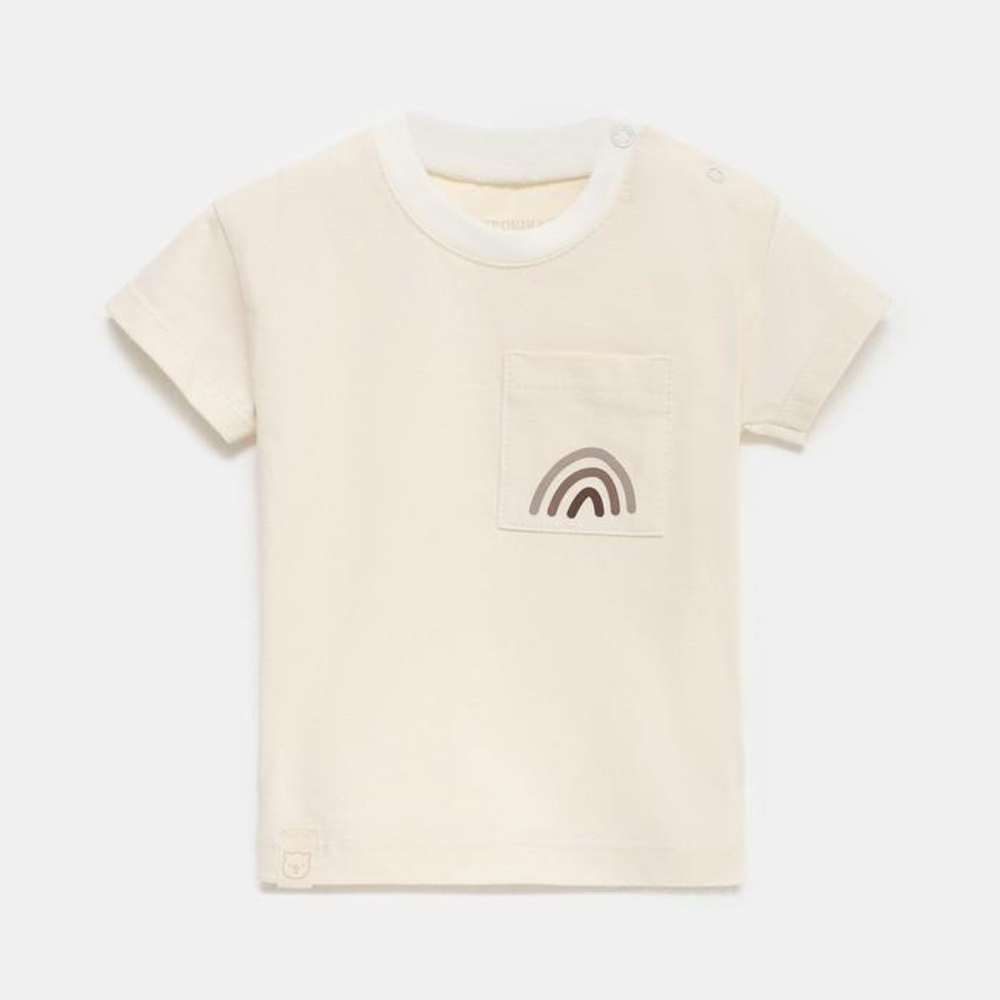 Футболка Радуга, рост 62-68 см, бежевый (Крошка Я), 1 шт.