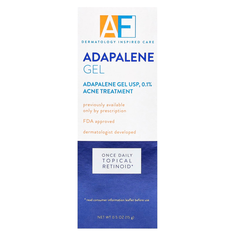 ACNE FREE, Гель адапален USP, 0,1%, средство от акне, 15 г (0,5 унции)