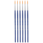 Набор кистей DELI "Finenolo", №3, круглая, березовая ручка 20 см, 6 штуки в уп., синтетика