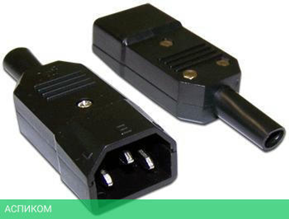 Вилка Lanmaster IEC 60320 C14 10A 250V разборная черная