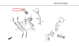 53140-K0F-T00. GRIP COMP., THROTTLE, Honda C125