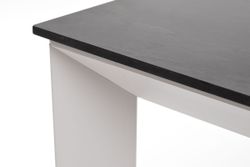 "Венето" обеденный стол из HPL 90х90см, цвет "серый гранит", каркас белый