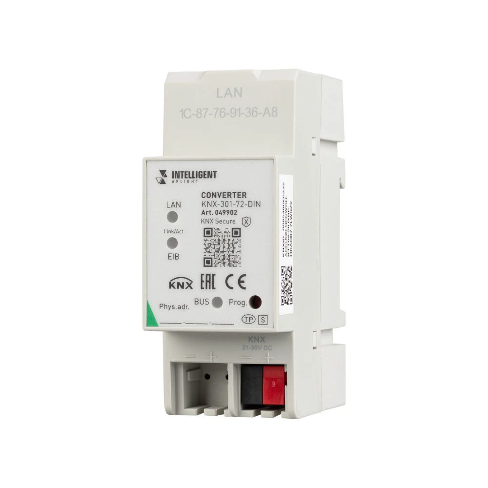 INTELLIGENT ARLIGHT Конвертер KNX-301-72-DIN Grey (BUS, RJ-45, KNX-IP) (IARL, IP20 Пластик, 2 года) 049902