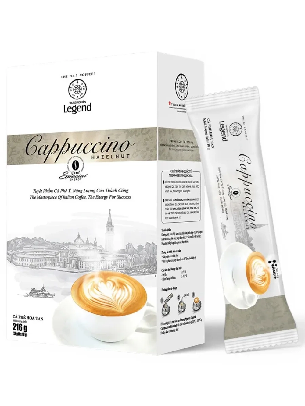 Вьетнамский растворимый Капучино "Лесной Орех" Legend (12 стиков) 216 г
