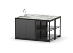 Остров кухонный уличный R-401S, 1.5 м, черный/серый каспий