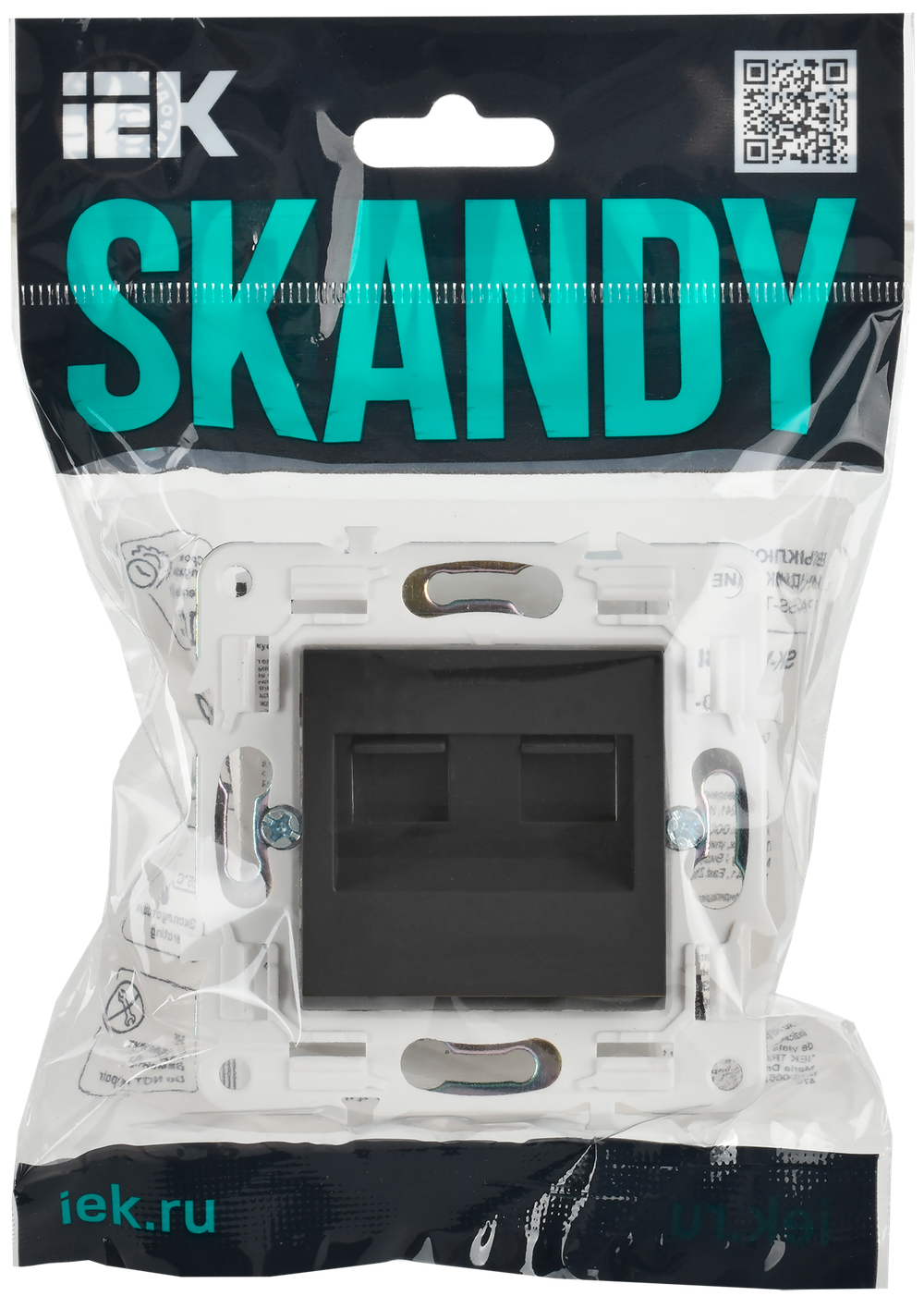 SKANDY Розетка компьютерная двойная RJ45 кат.5E SK-K03T титан IEK