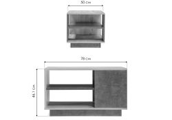 Журнальный стол Арчи 12.01 78х50х46 дуб золотой craft / камень темный U3705