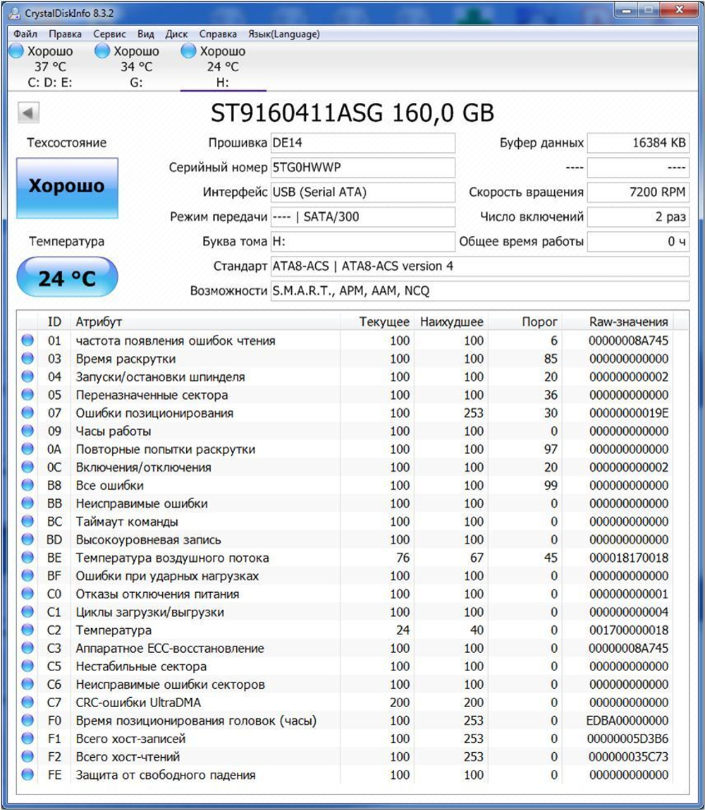 Жесткий диск внутренний для ноутбука 2.5 / 160 Gb
