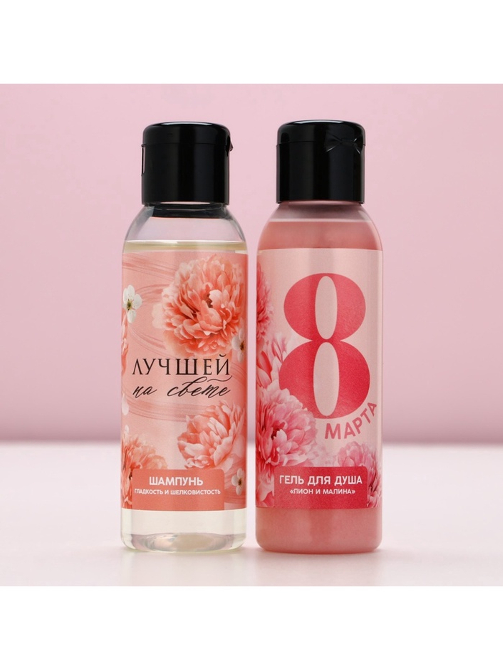 Подарочный набор «С 8 Марта!»: гель для душа и шампунь для волос, 2×100 мл, Чистое счастье