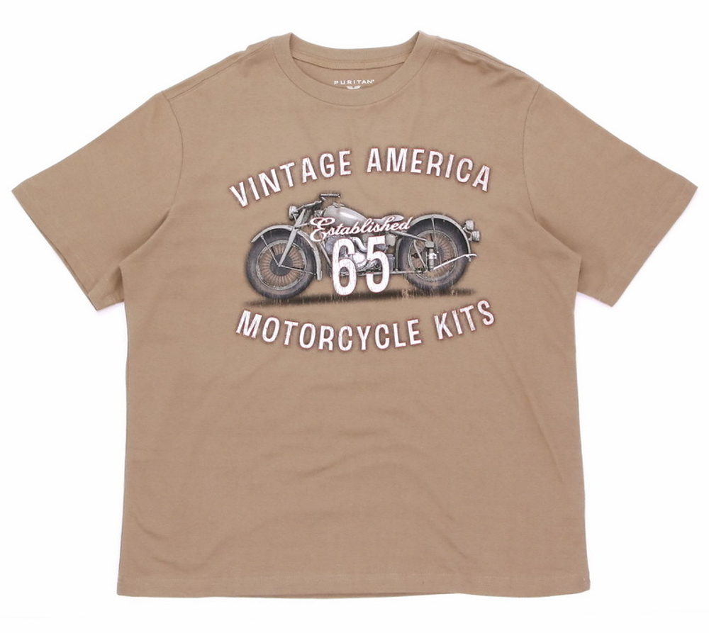 Футболка Vintage America Motorcycle Kits, established 65 песочная