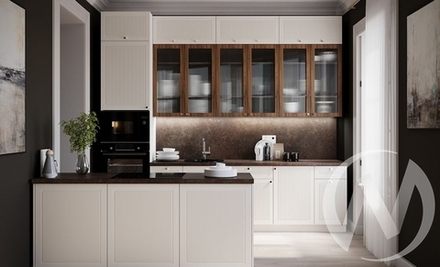 Кухня "Моцарт" Кварц грей/Дуб бурбон